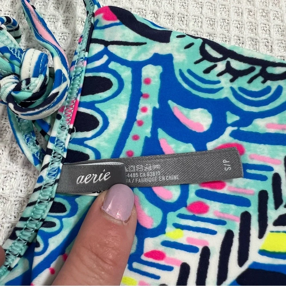 Aerie by‎ American Eagle Bikini Swimsuit Swim Criss Cross Top Bright